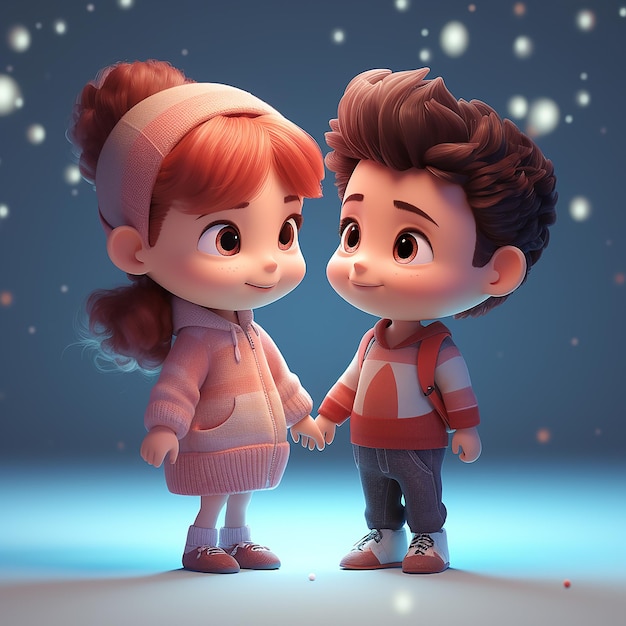 Chibi heureux bébé couple