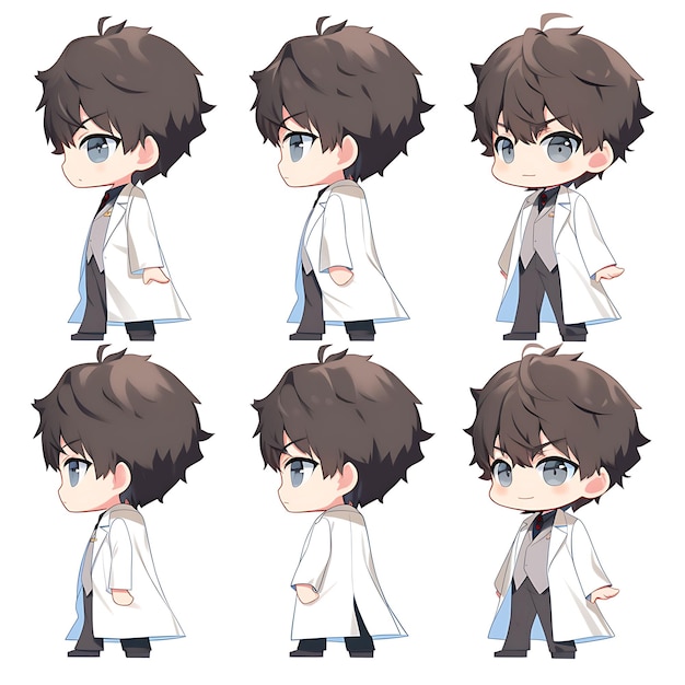 Chibi Kawaii scientifique de laboratoire couleurs vives microscope conception de collections créatives