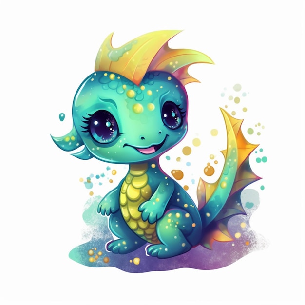 Chibi mignon dragon de mer