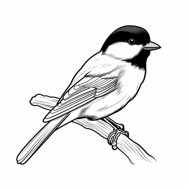 Le Chickadee à la tête noire est un charme d'amour mignon. C'est un livre à colorier.