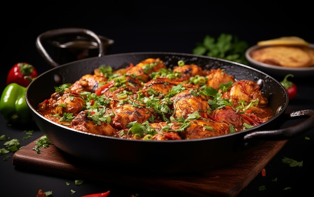 Photo chicken karahi sur un fond blanc