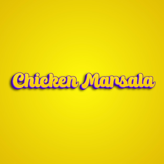 ChickenMarsala typographie 3d design jaune rose blanc fond photo jpg