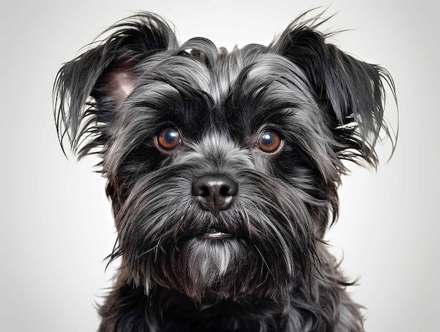 chien affenpinscher sur un fond blanc