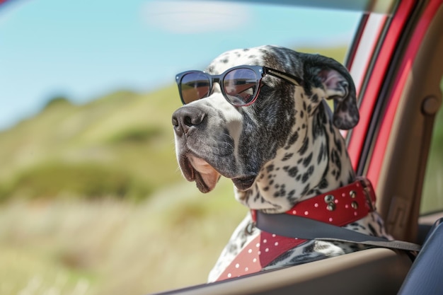 Un chien apprécie une promenade en voiture