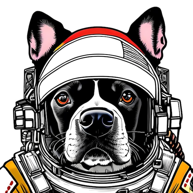 Chien astronaute en combinaison spatiale