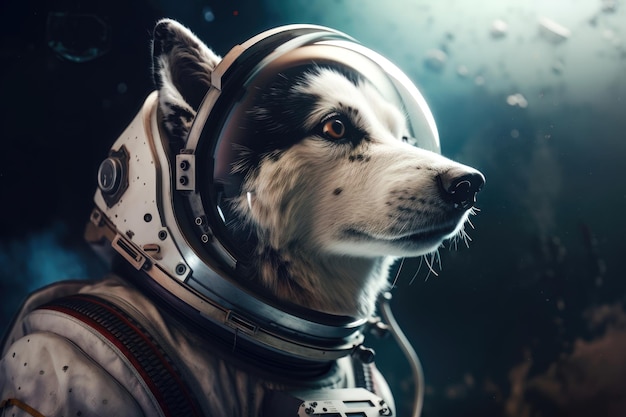 Chien astronaute généré par l'IA