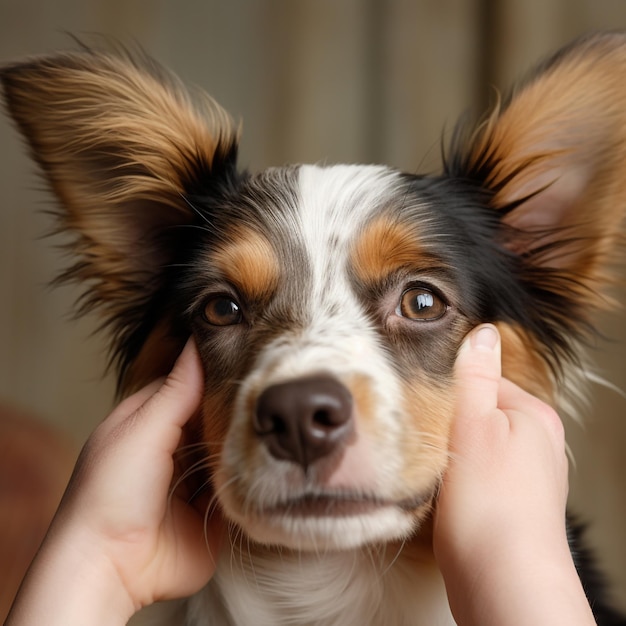 Photo un chien aux grandes oreilles