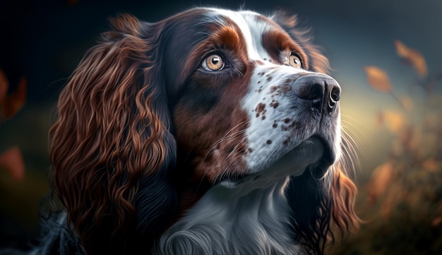 Un chien aux yeux bleus est montré dans cette illustration.