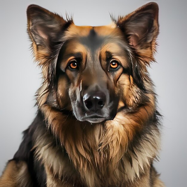 Photo un chien aux yeux bruns et à la fourrure noire et brune