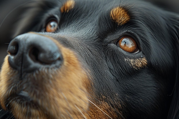 Photo un chien aux yeux bruns qui regarde la caméra