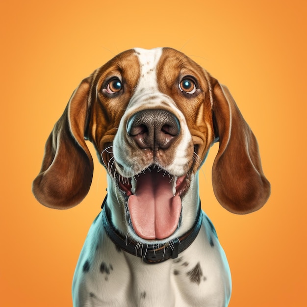 Le chien Beagle joyeux avec la langue qui sort 8k 3d Portrait réaliste