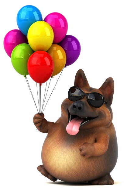 Chien de berger allemand - Illustration 3D