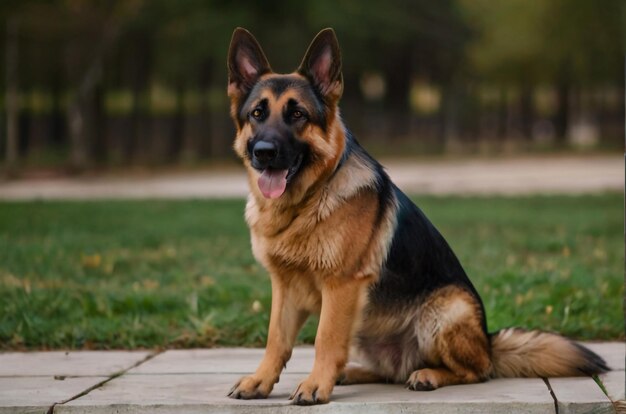 Photo chien de berger allemand isolé sur fond noir en studio