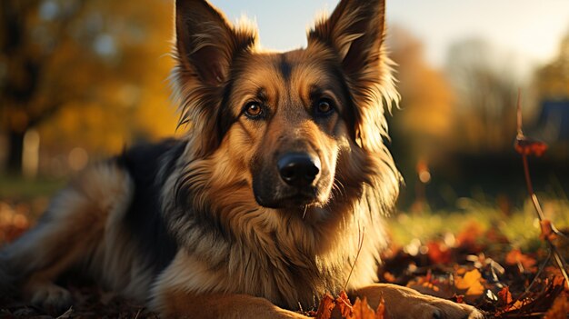 Chien berger allemand en vue de l'avant