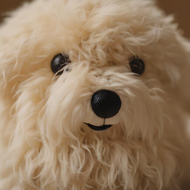 Photo un chien blanc moelleux avec un nez noir et un nez noir