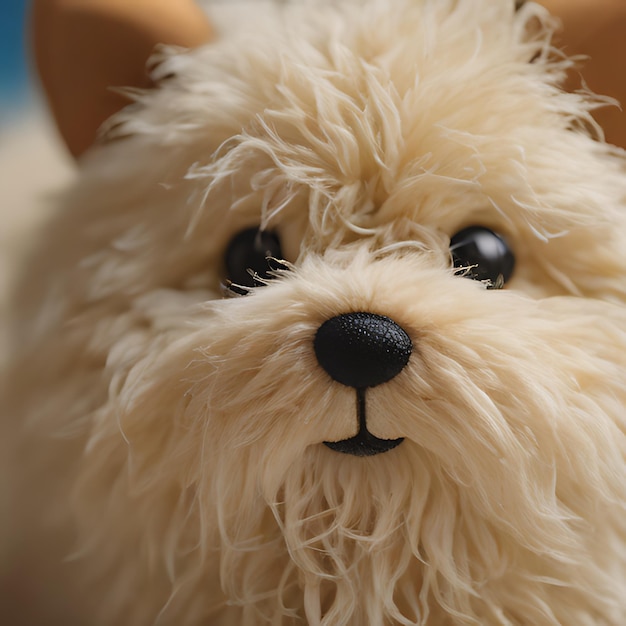 Photo un chien blanc avec des yeux noirs et un nez noir