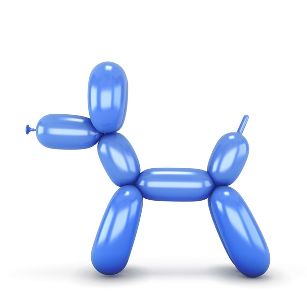 Chien Bleu Fait Avec Des Ballons. Illustration 3d.