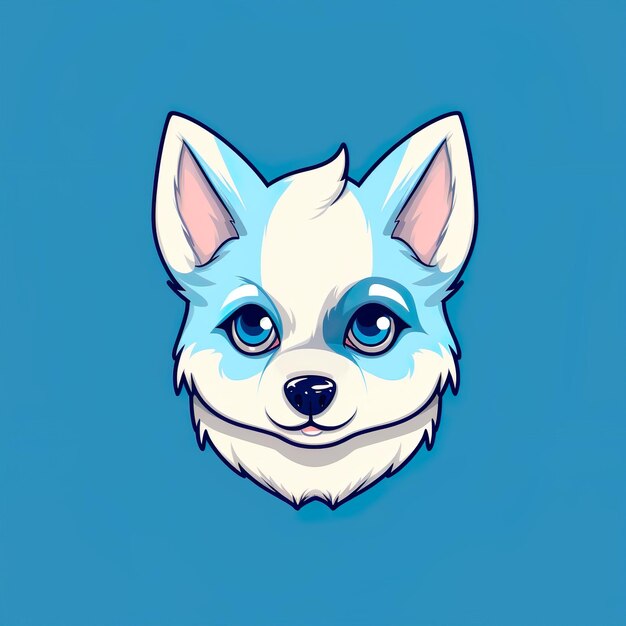 Un chien bleu avec une tête bleue et des yeux bleus sur fond bleu généré par l'IA