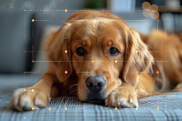 Un chien brun couché sur un canapé