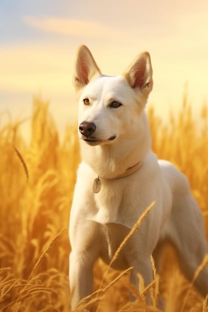 Chien Canaan debout IA générative