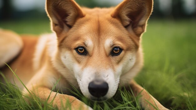 Chien de Canaan marron clair aux yeux marron