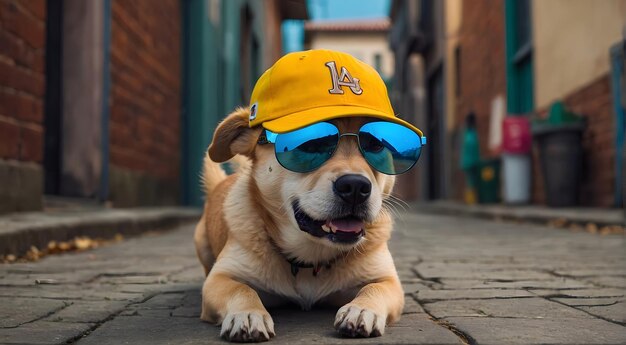 Un chien avec un chapeau Un chien avec une chapeau