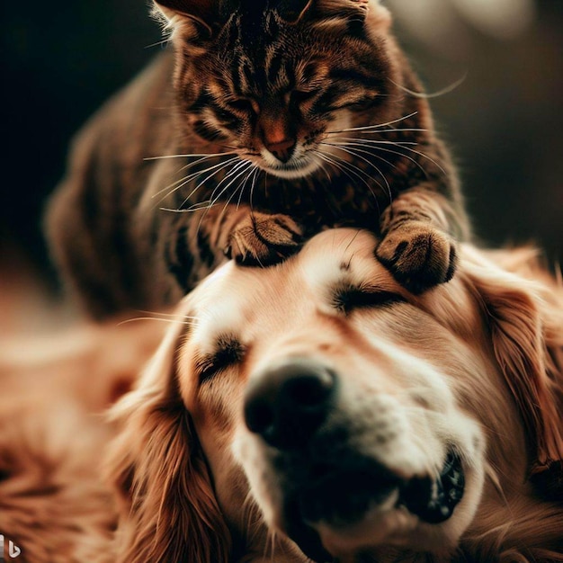 Chien et chat ensemble