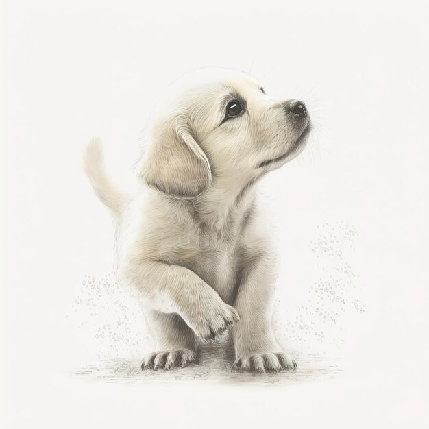 Chien Chiot Mignon Abstrait Pastel