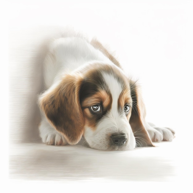 Chien Chiot Mignon Abstrait Pastel