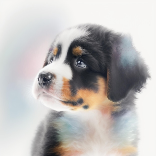 Chien Chiot Mignon Abstrait Pastel