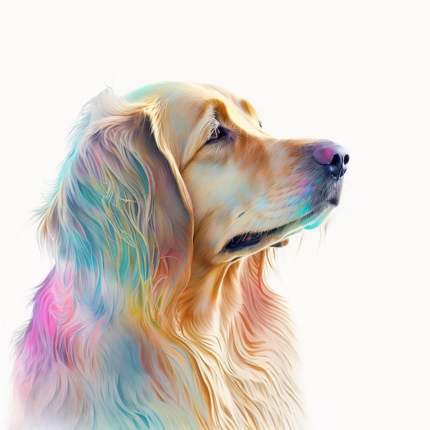 Chien Chiot Mignon Abstrait Pastel