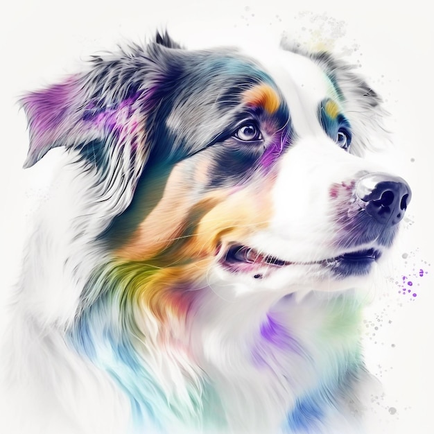 Chien Chiot Mignon Abstrait Pastel