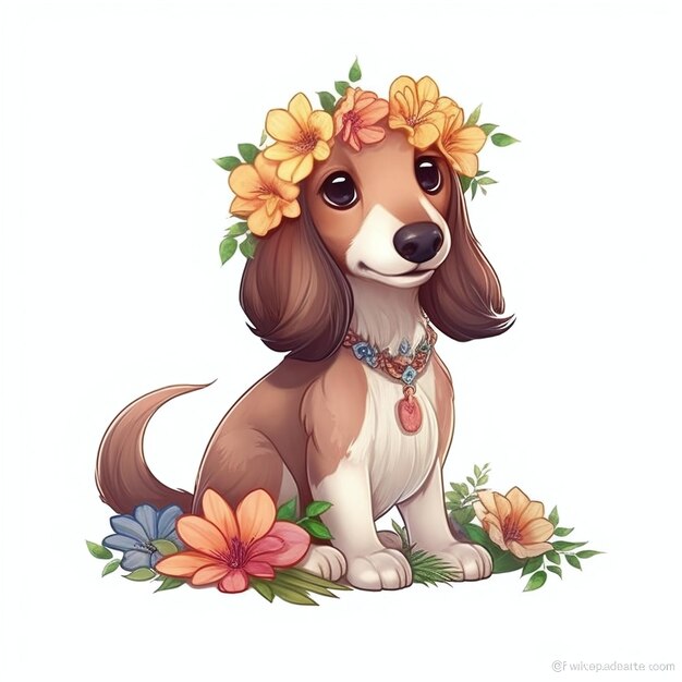 Chien clipart mignon chiot chiens sur fond blanc