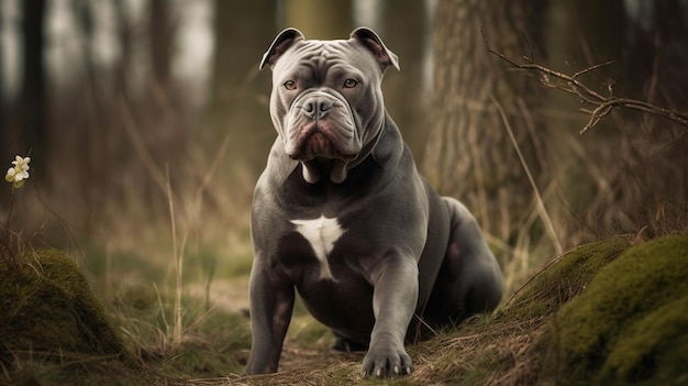 Un chien avec un coeur blanc sur la poitrine