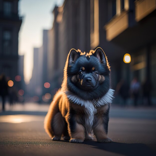 Un chien avec un collier qui dit "dog face" dessus