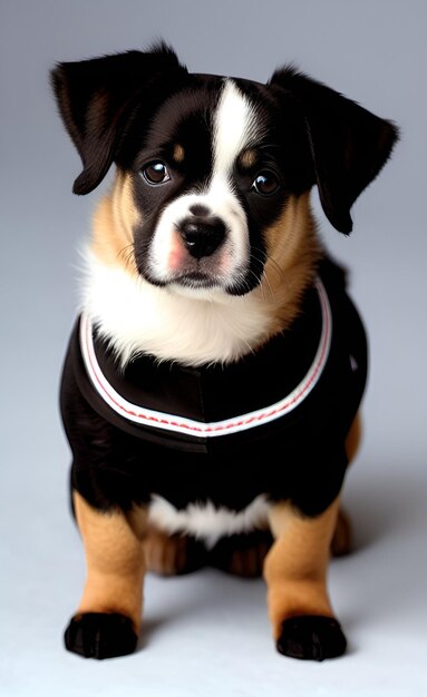 Un chien avec un collier qui dit j'aime les chiens dessus