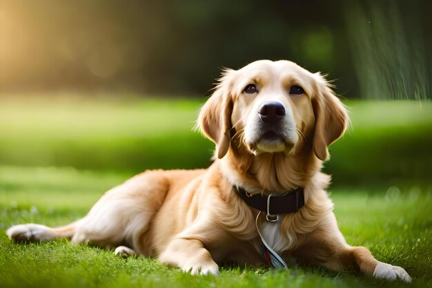 Un chien avec un collier sur son cou