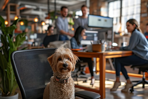 Un chien de compagnie dans un environnement d'affaires