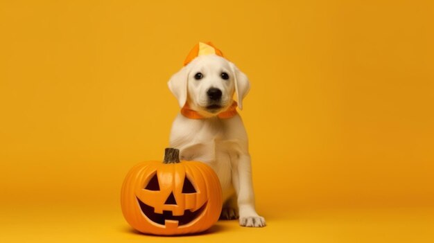 Un chien en costume d'Halloween