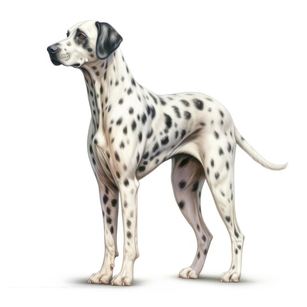 Un chien Dalmatien noir et blanc