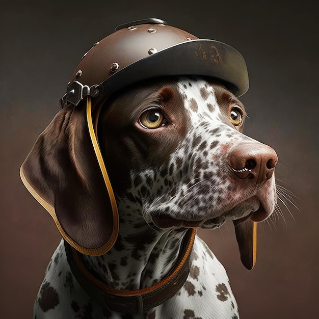 Chien dalmatien portant un casque de moto Generative AI