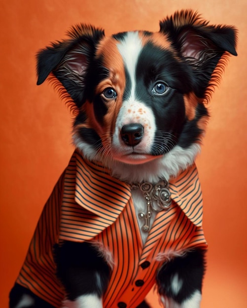 Un chien dans une chemise avec le mot colley dessus