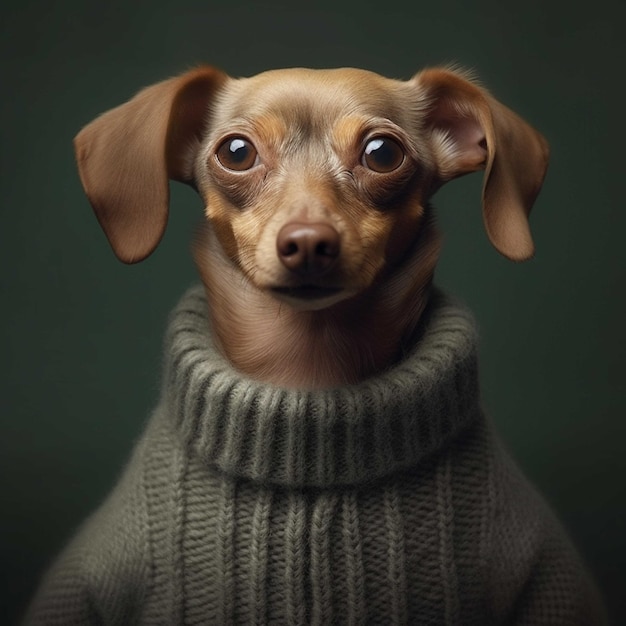 Un chien dans un pull