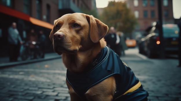 Chien dans la ville Générative Ai