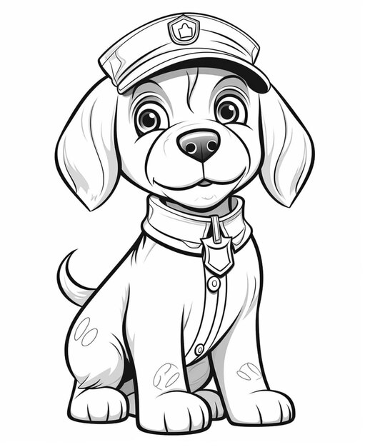 Photo un chien de dessin animé portant un chapeau et un collier génératif ai