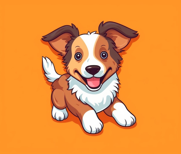 Chien de dessin animé avec un sourire sur son visage.