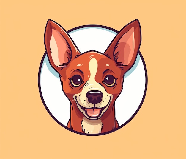 Un chien de dessin animé avec un sourire sur son visage.