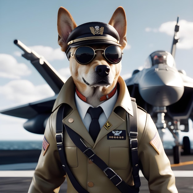 Photo ce chien dolmate est un chien cool vêtu d'une tenue de pilote moderne élégante ce chiot est prêt à