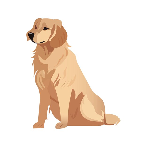 Le chien de l'ensemble coloré Le dessin animé du Labrador capture sa pose