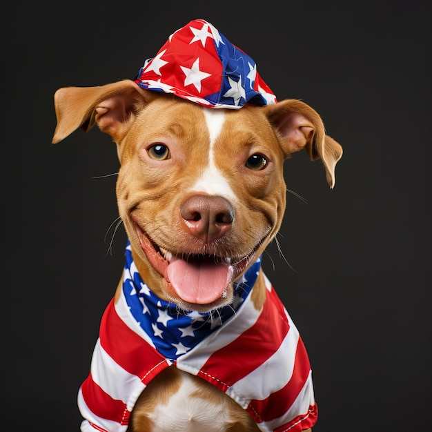 Chien enveloppé dans un drapeau américain Concept patriotique et de fierté nationale Design pour le 4 juillet